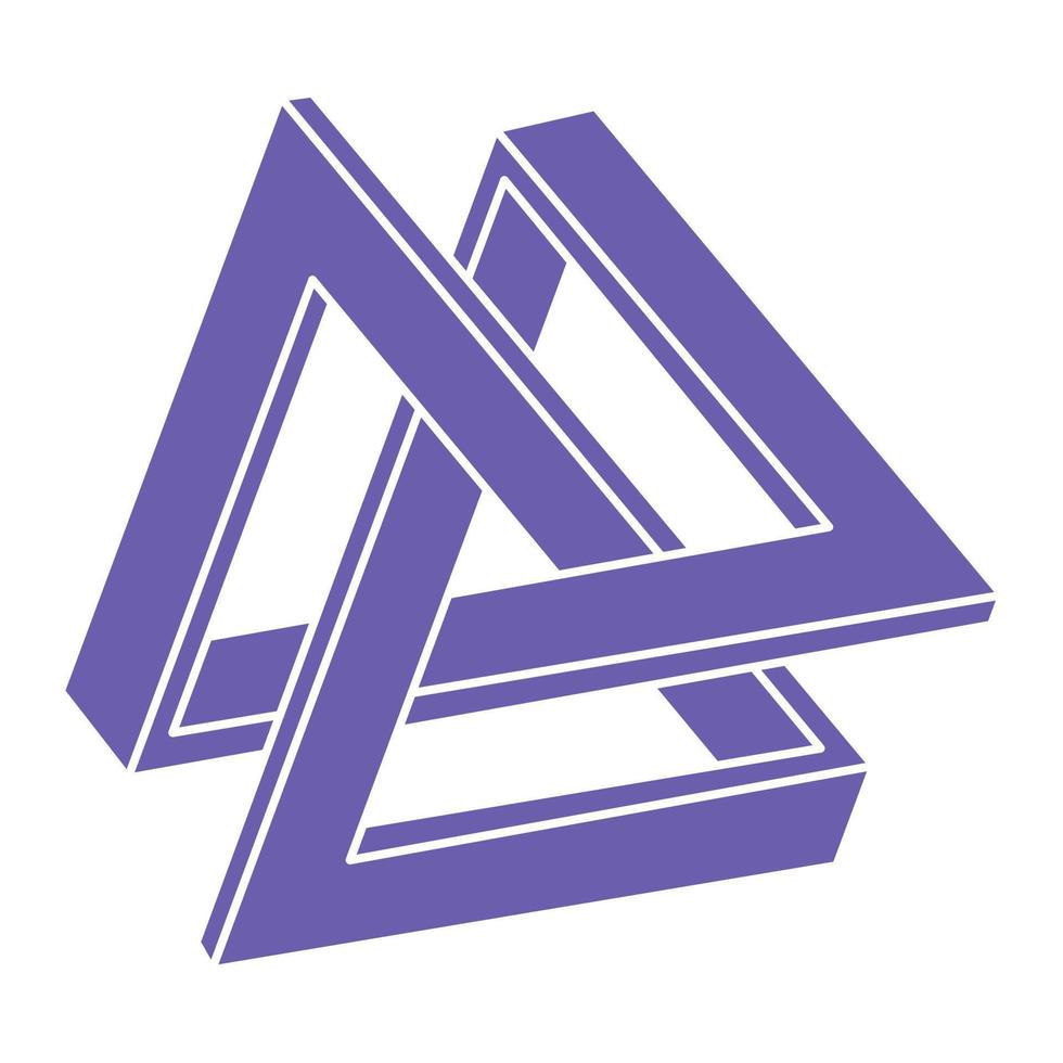Impossible shapes, optical illusion logo, vector. Optical art objects. Geometric figures. vector