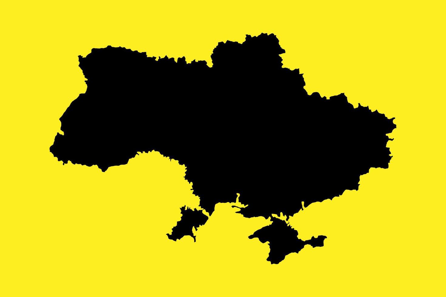 Silhouette of Ukraine country map. vector