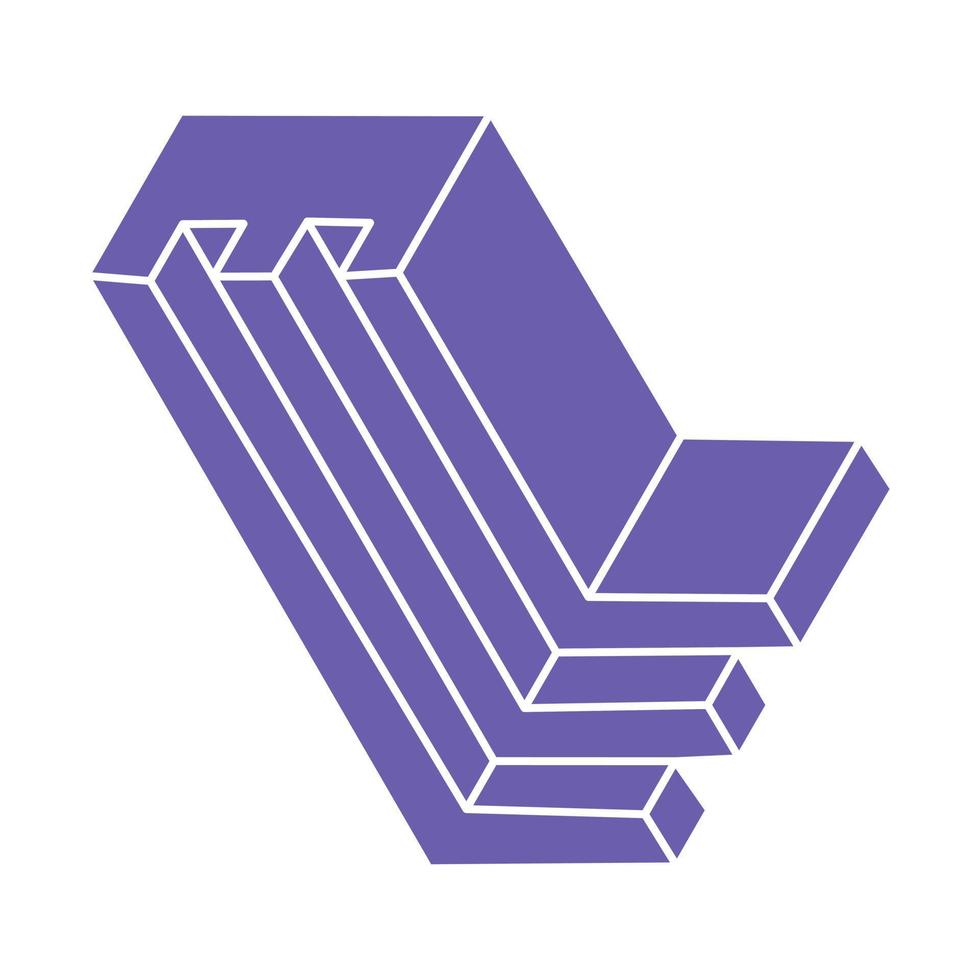 Impossible shapes, optical illusion, vector. Optical art objects. Logo. Geometric figures. vector