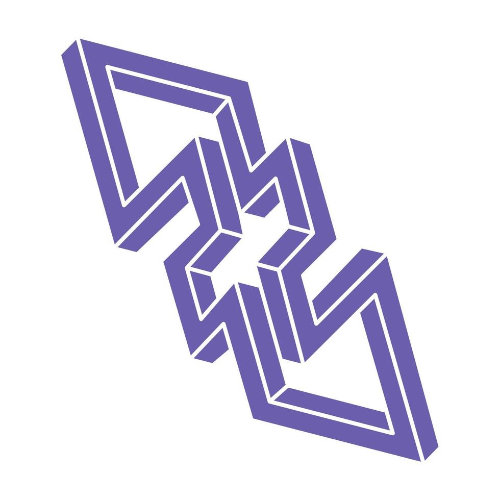 Optical illusion logo. Impossible shapes vector. Optical art objects. Geometric figures. Paradox. vector