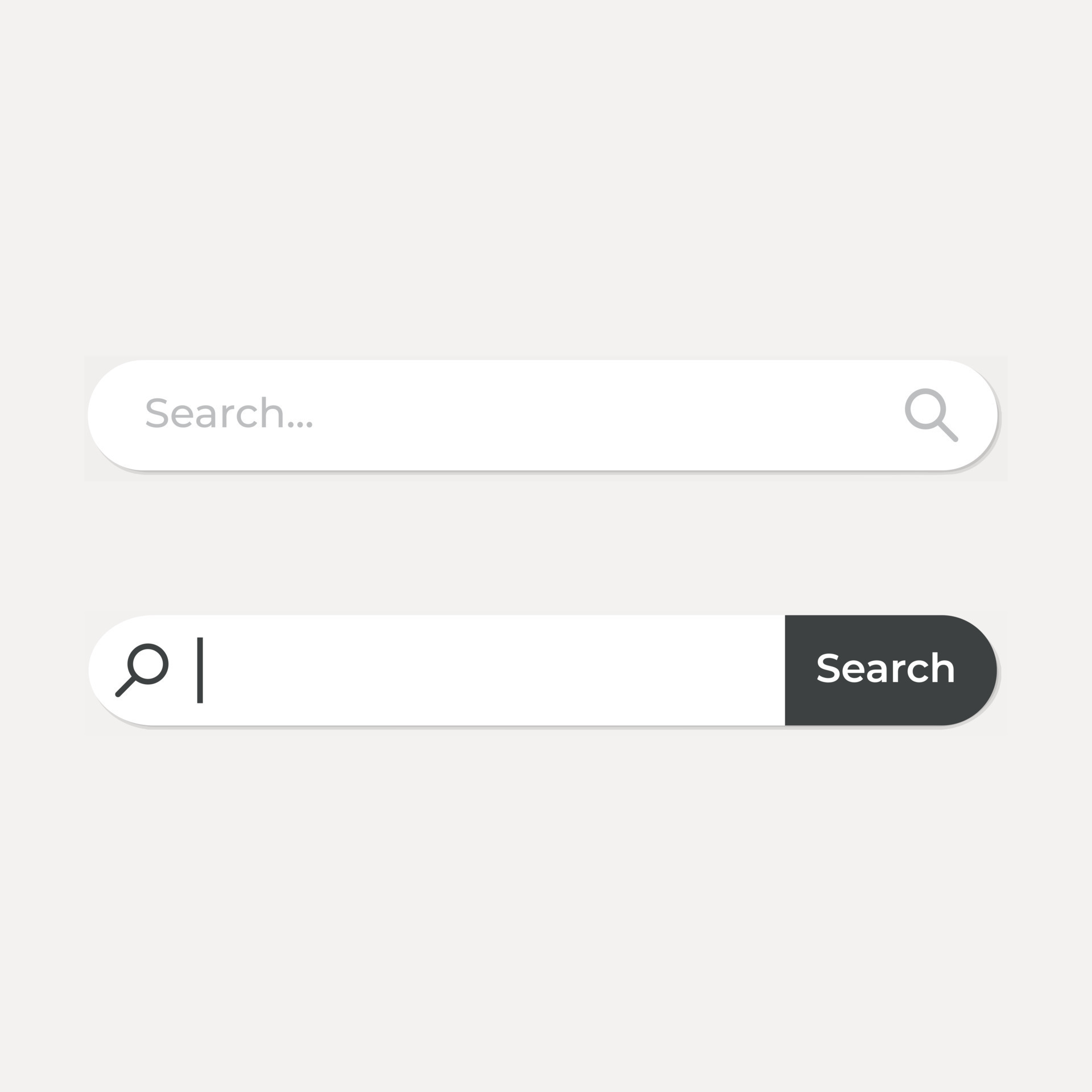 Search Button Design
 Set of search bar and search button ui design elements illustration on