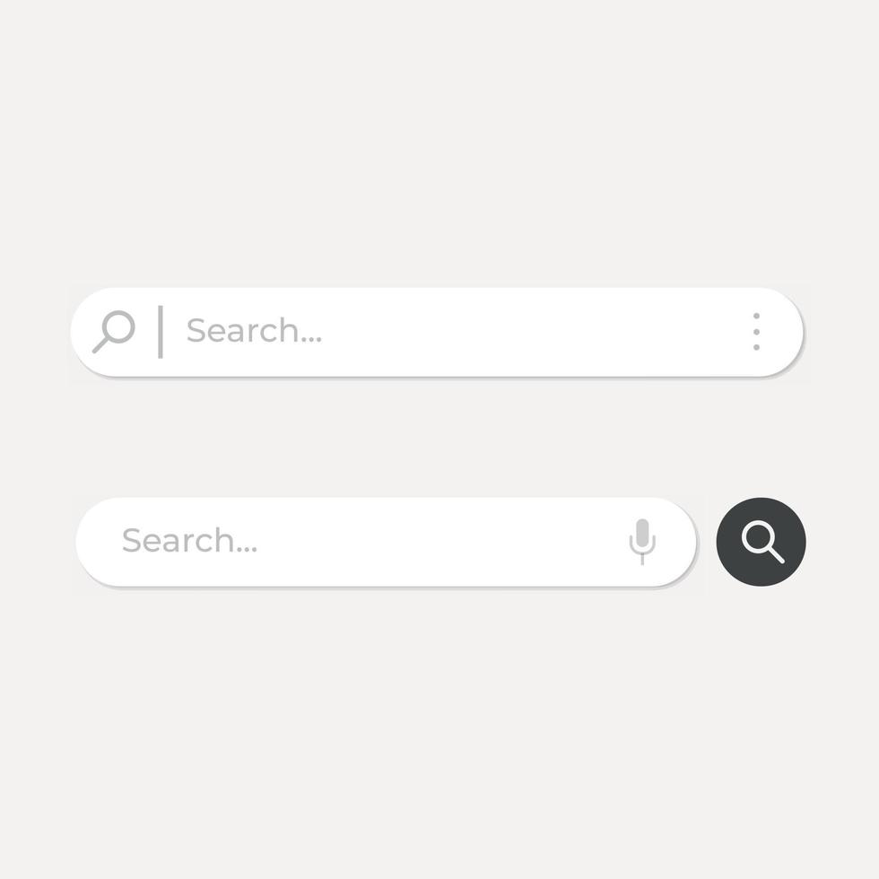 Set of search bar and voice recorder with search button bubble ui design elements illustration on isolated background vector