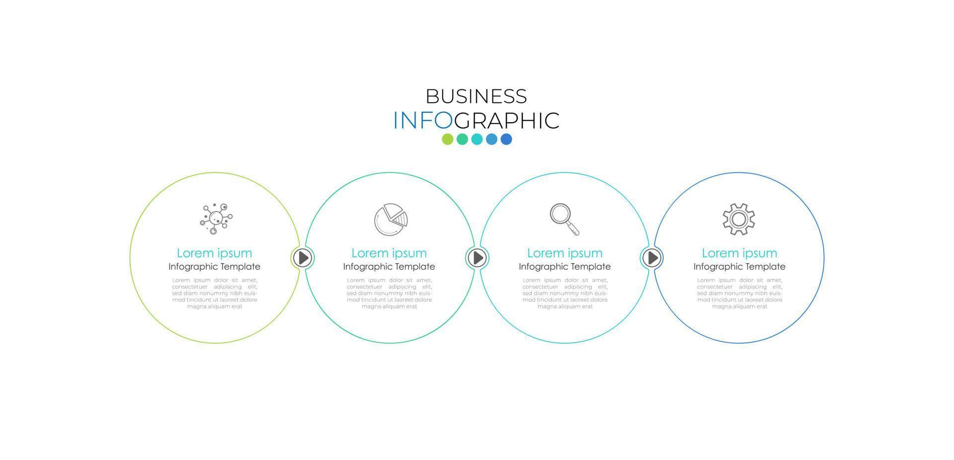 Infographic Timeline template can be used for workflow layout, diagram, number options, web design. Infographic business concept with 4 option, parts, steps or processes. Abstract background. vector