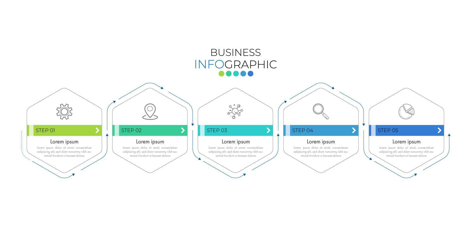 Infographic Timeline template can be used for workflow layout, diagram, number options, web design. Infographic business concept with 5 option, parts, steps or processes. Abstract background. vector