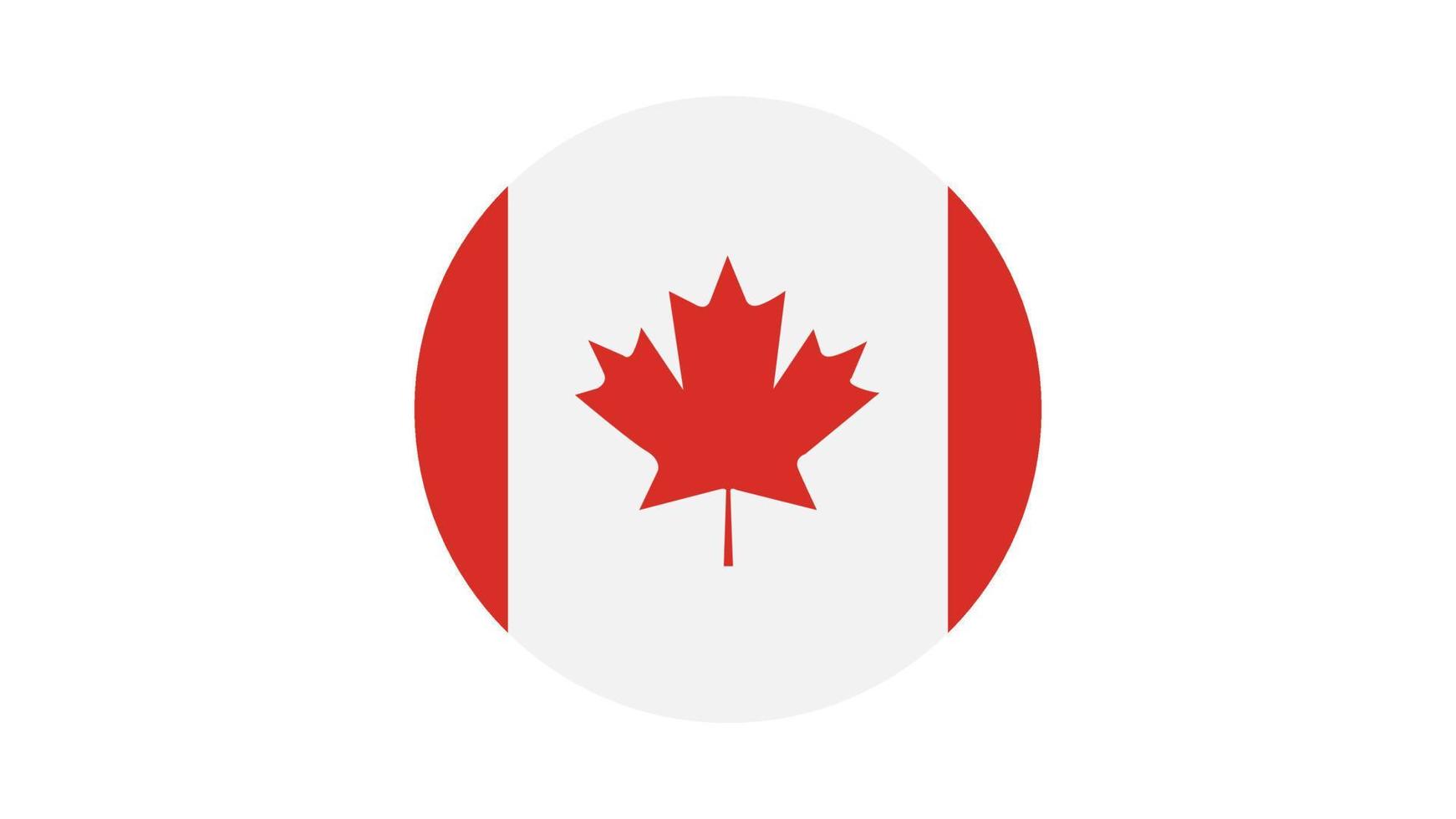 Canada flag circle, vector image and icon