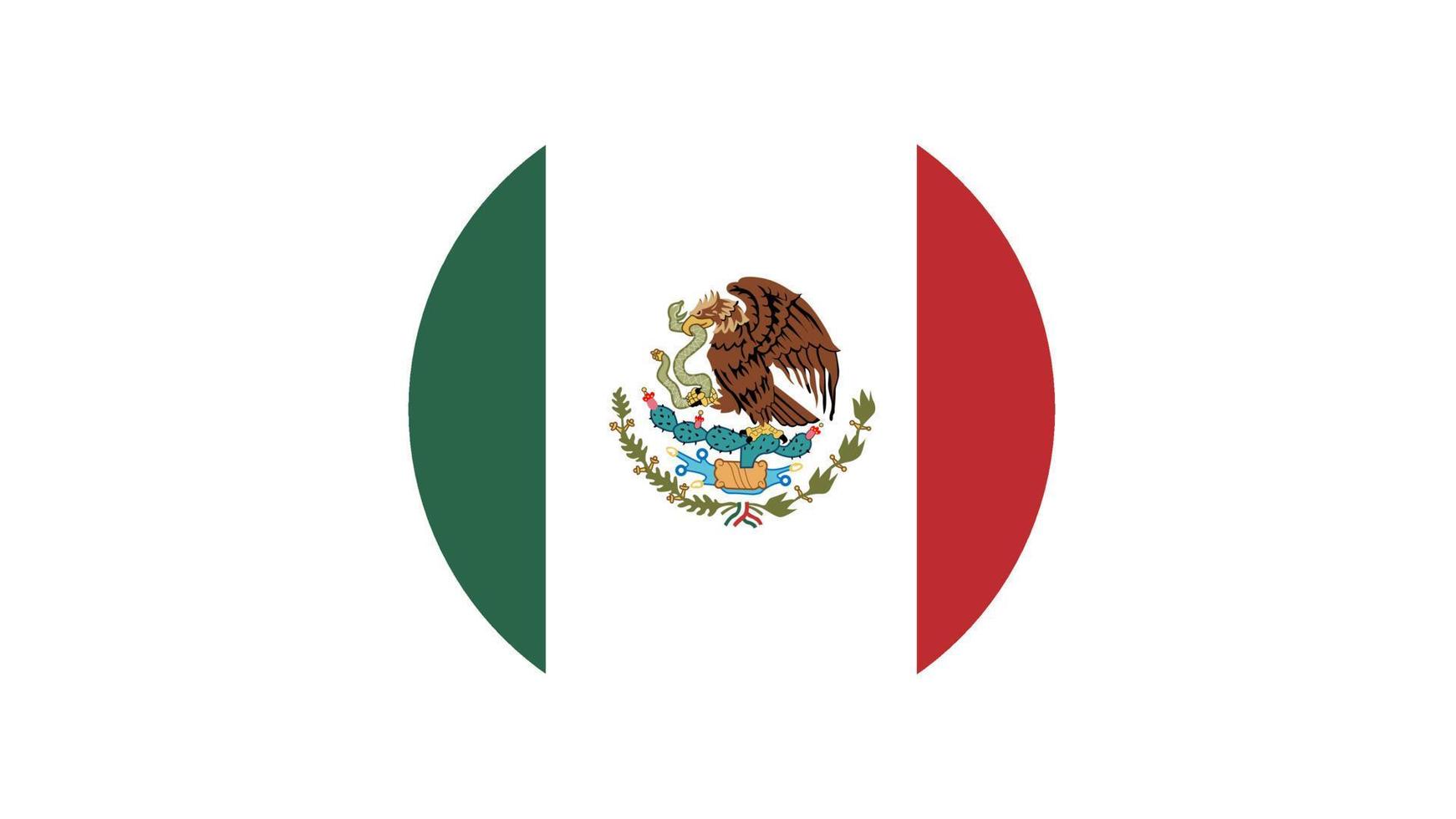 círculo de bandera de méxico, imagen vectorial e icono vector