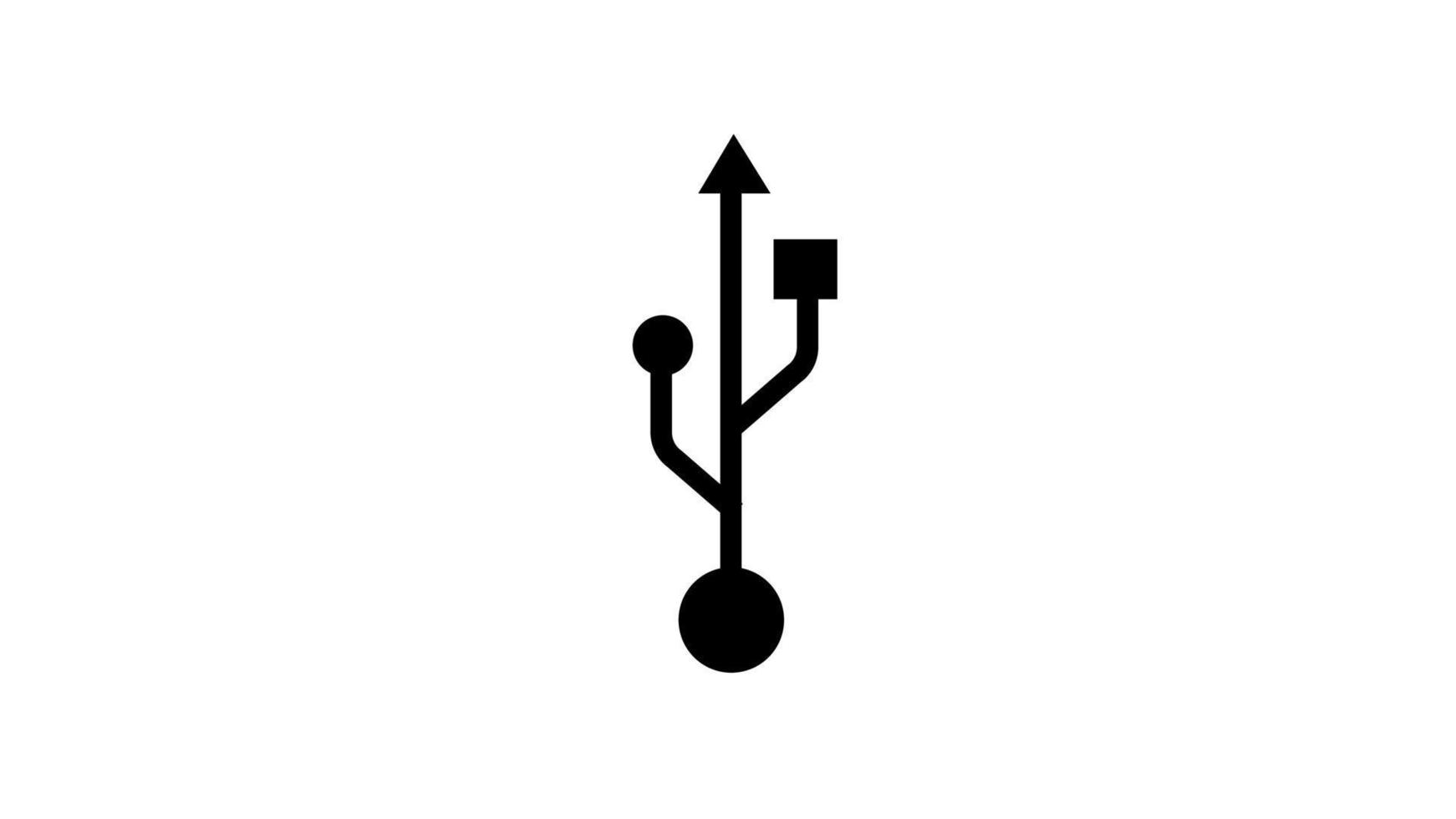 USB icon vector on isolated white background