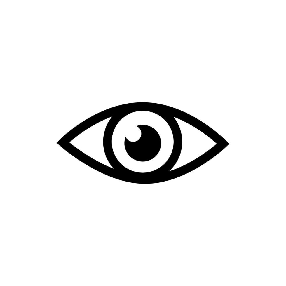 Vector eye icon in black and white color illustration