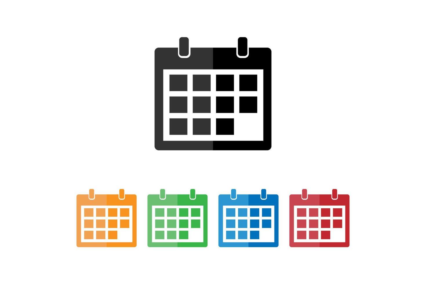 diseño de vector de icono plano de calendario