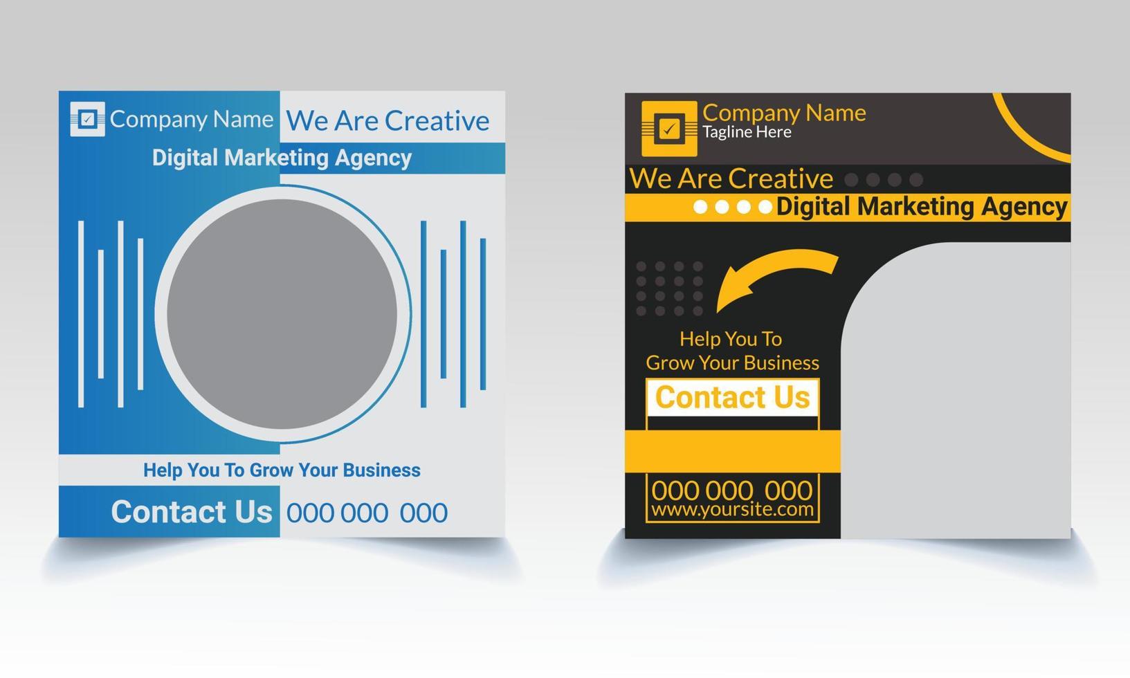 Digital business marketing banner for social media post template vector