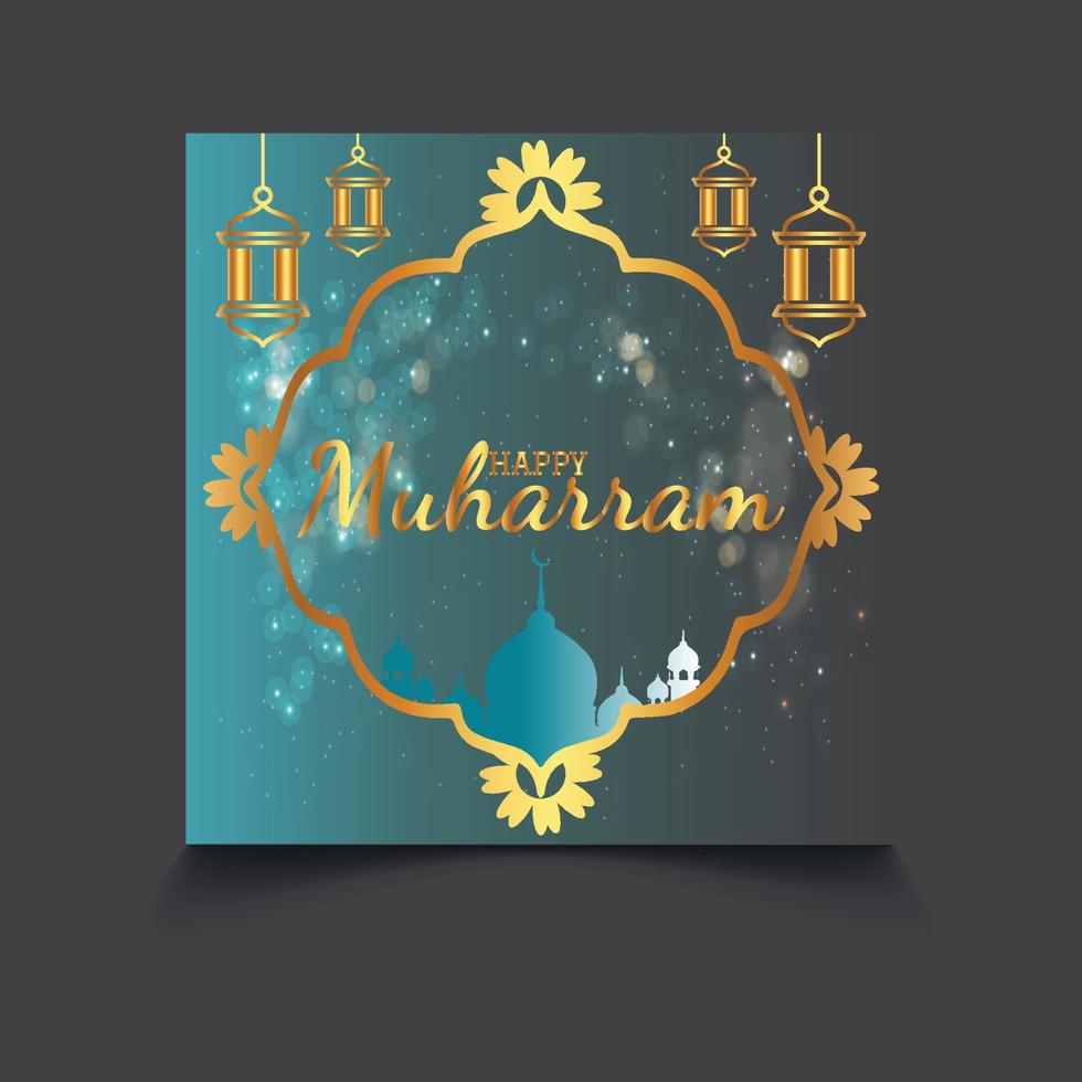 Happy Muharram Template Design vector