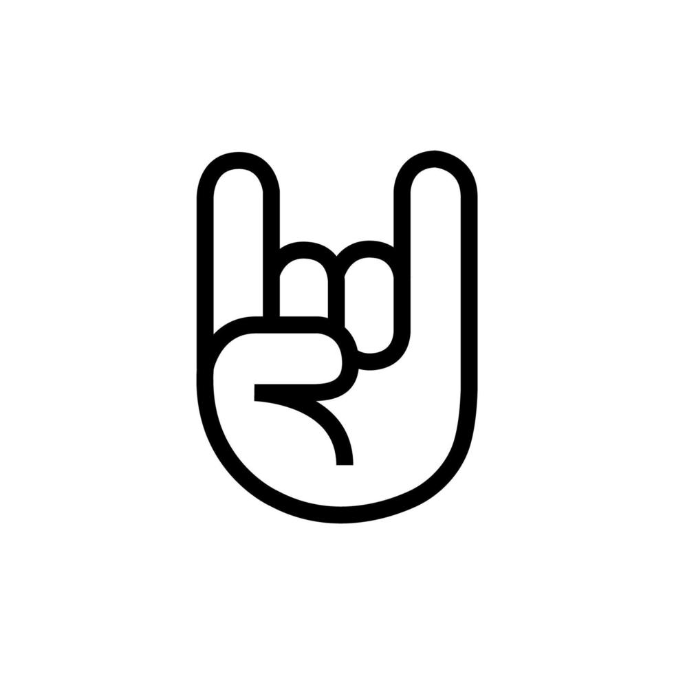 Rock and roll hand gesture vector icon