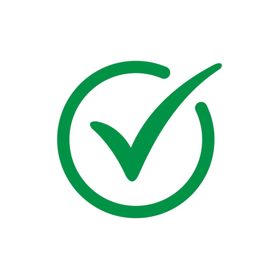 Green check mark icon vector illustration