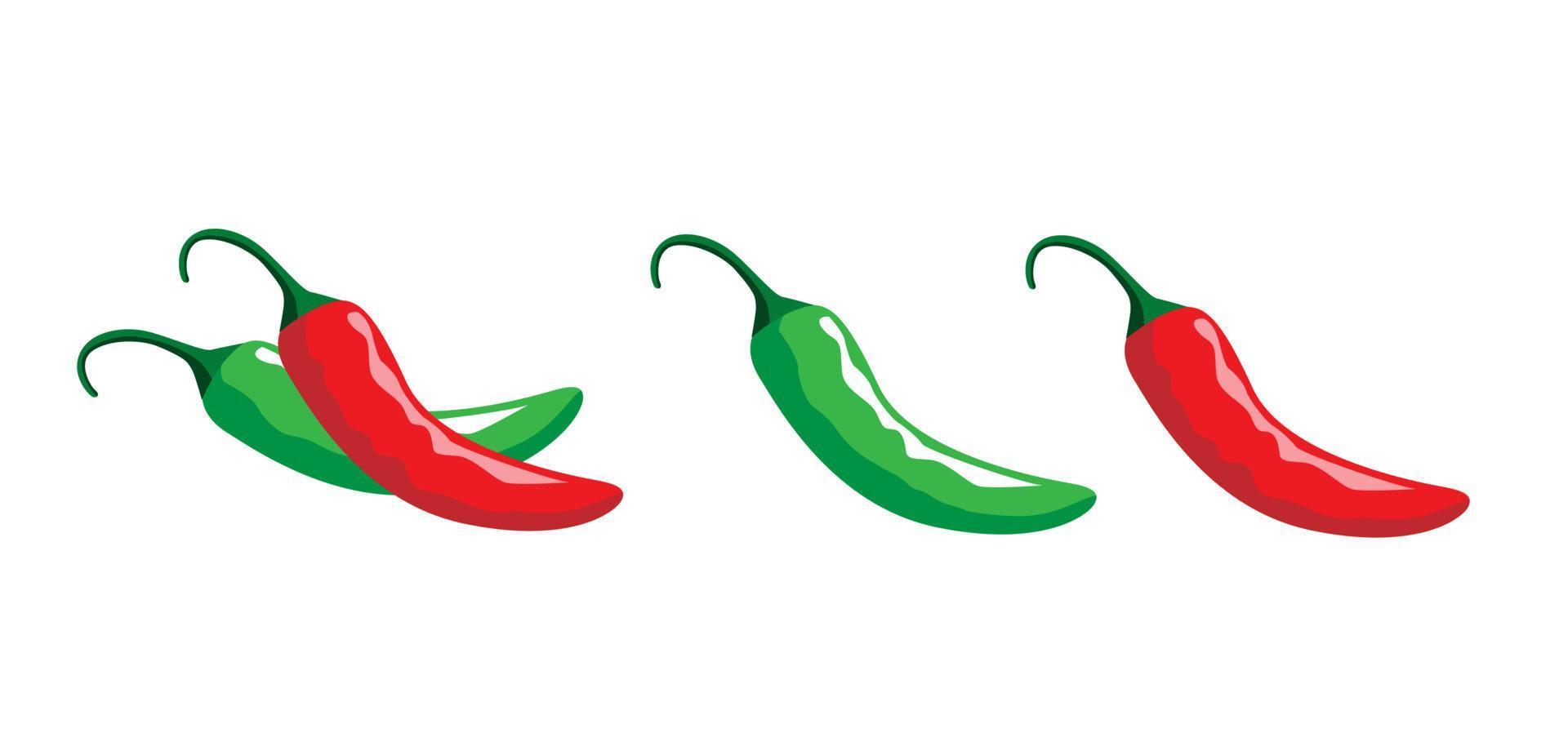 Red and green chilli vector illustration