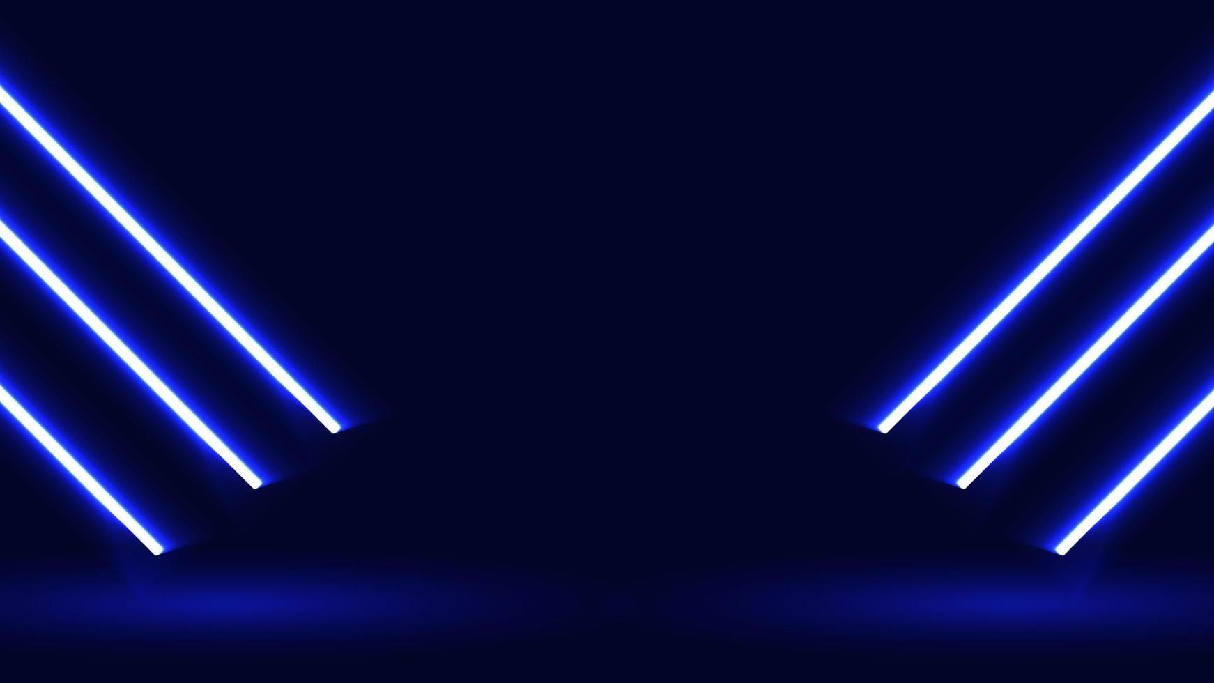 Modern blue diagonal neon light dynamic background vector