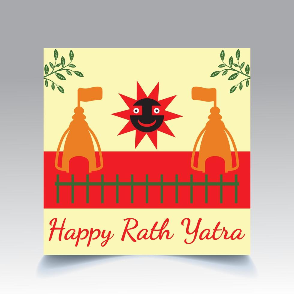 diseño de plantilla de rath yatra feliz vector