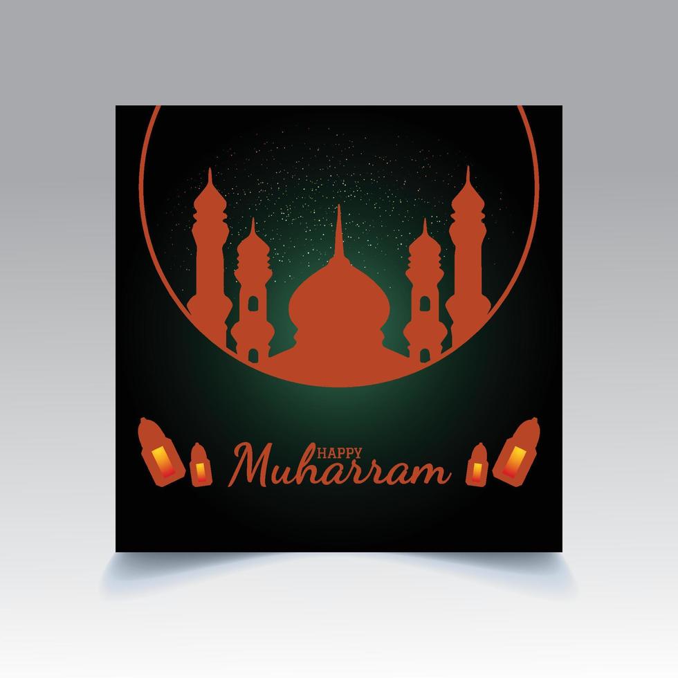 Happy Muharram Template Design vector