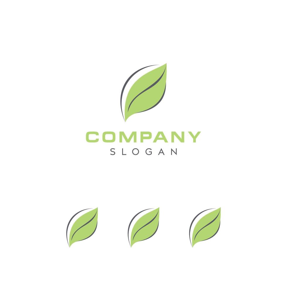 Natural leaf logo design for company vector