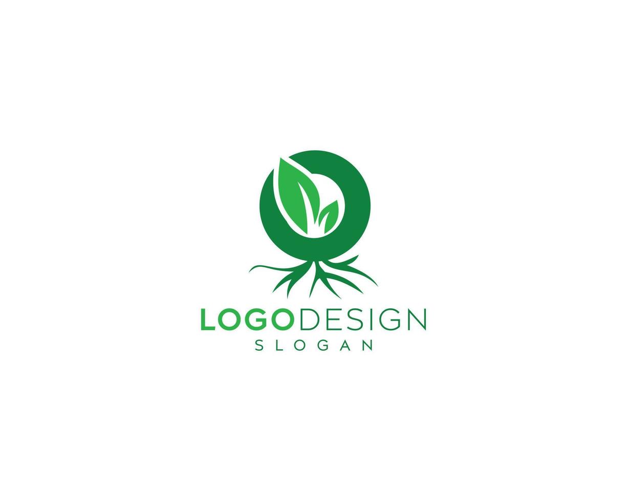 Green color fresh seed vector logo art