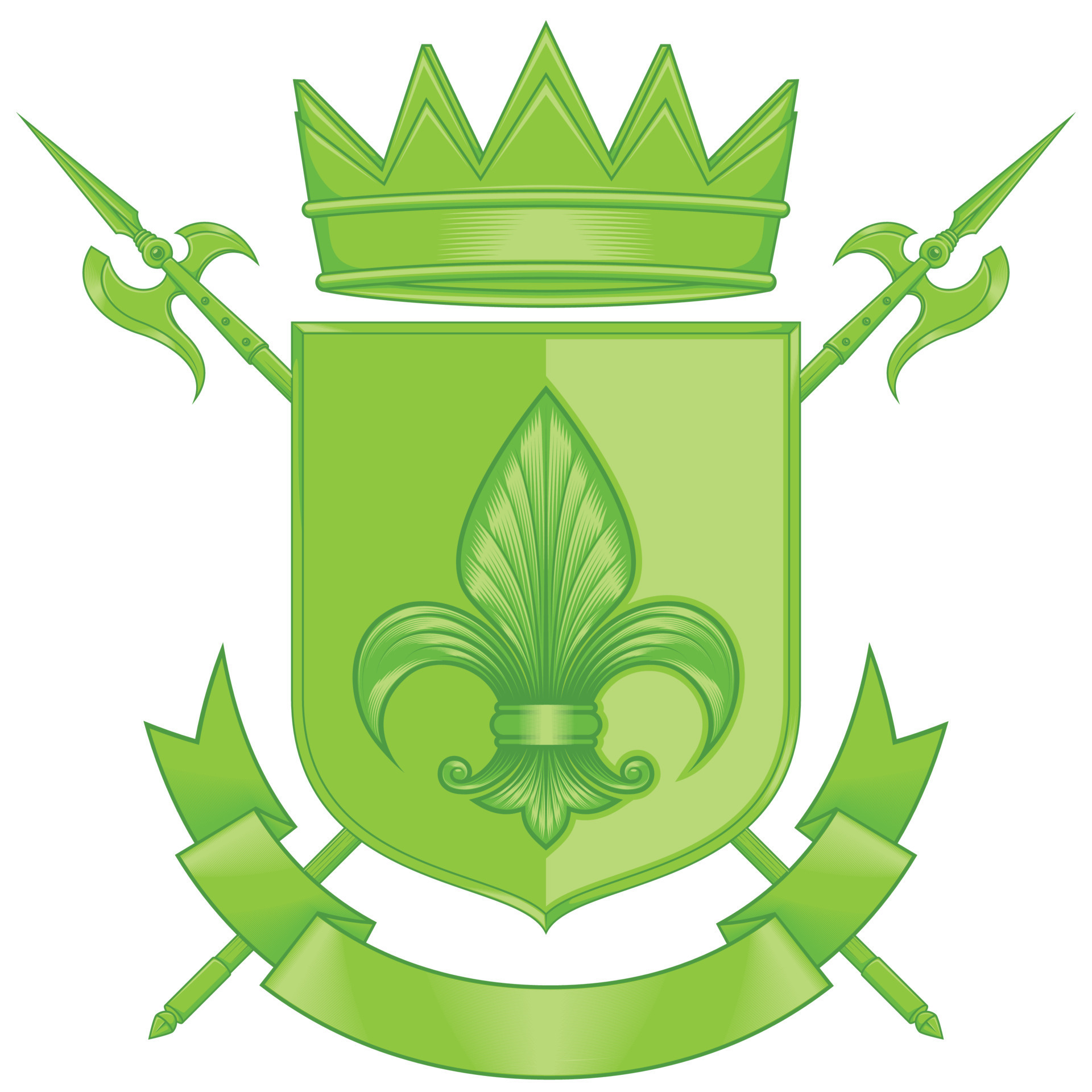 Middle ages heraldic shield vector design, coat of arms with fleur de