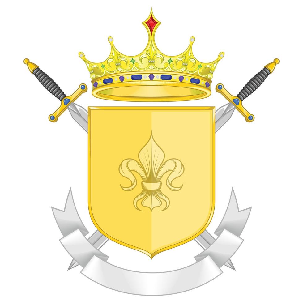 ilustración escudo de armas medieval vector