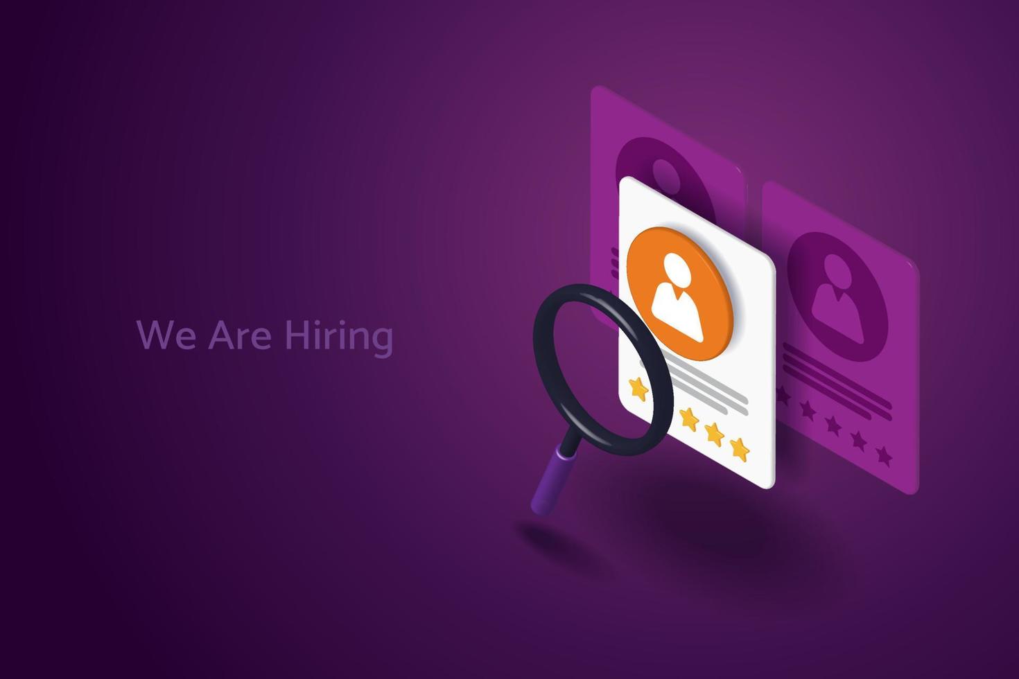 Human Resources Search, Hiring and Resumes. vector