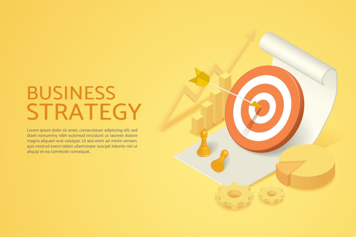Business strategy planning and set goals vector