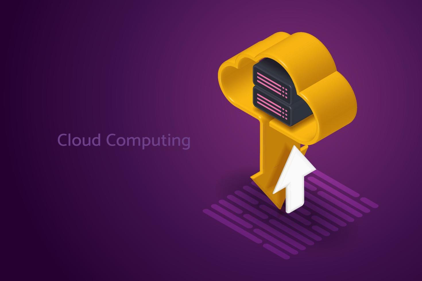 Technology connection Upload and download data on cloud vector