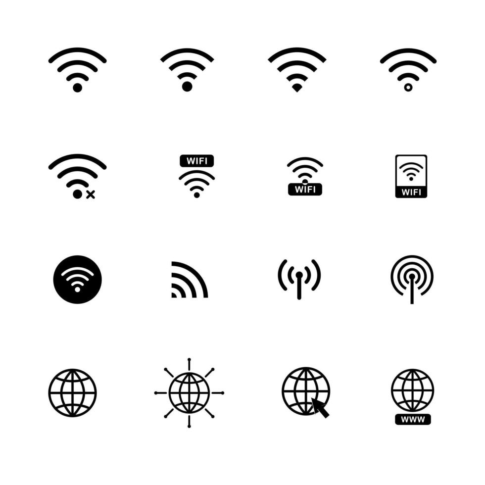 wifi inalámbrico y www vector