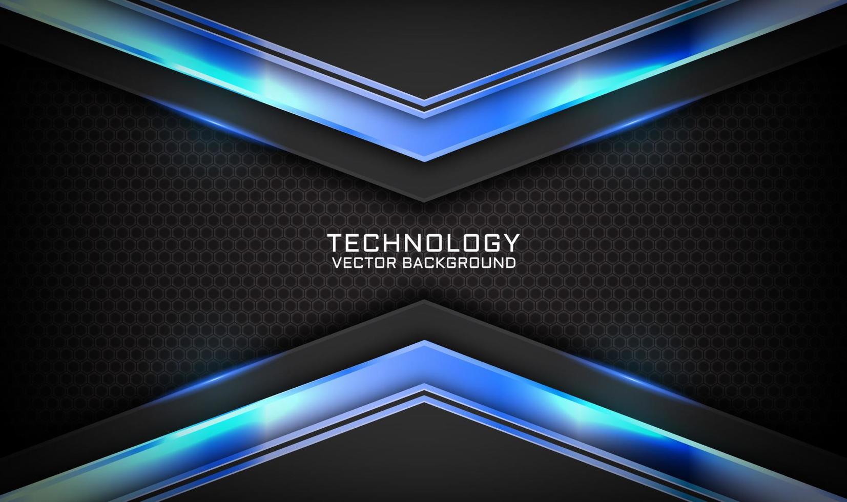 3D black technology abstract background overlap layer on dark space with blue light line effect decoration. Graphic design element future style concept for banner, flyer, card, cover, or landing page vector