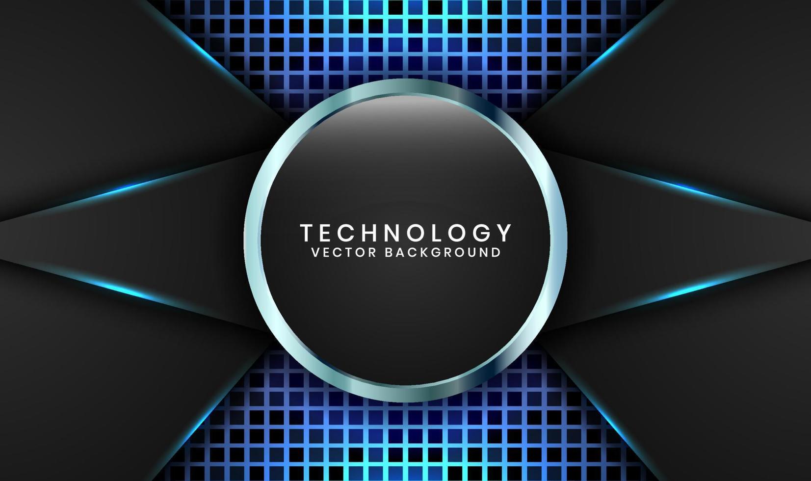 3D black technology abstract background overlap layer on dark space with blue light line effect decoration. Graphic design element future style concept for banner, flyer, card, cover, or landing page vector