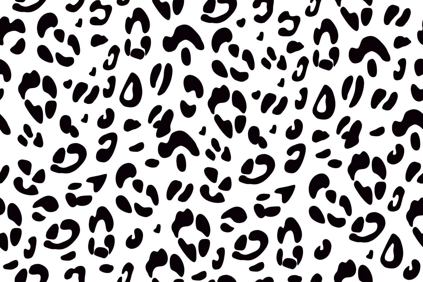 Leopard black and white seamless pattern. Animalistic print. Vector background.
