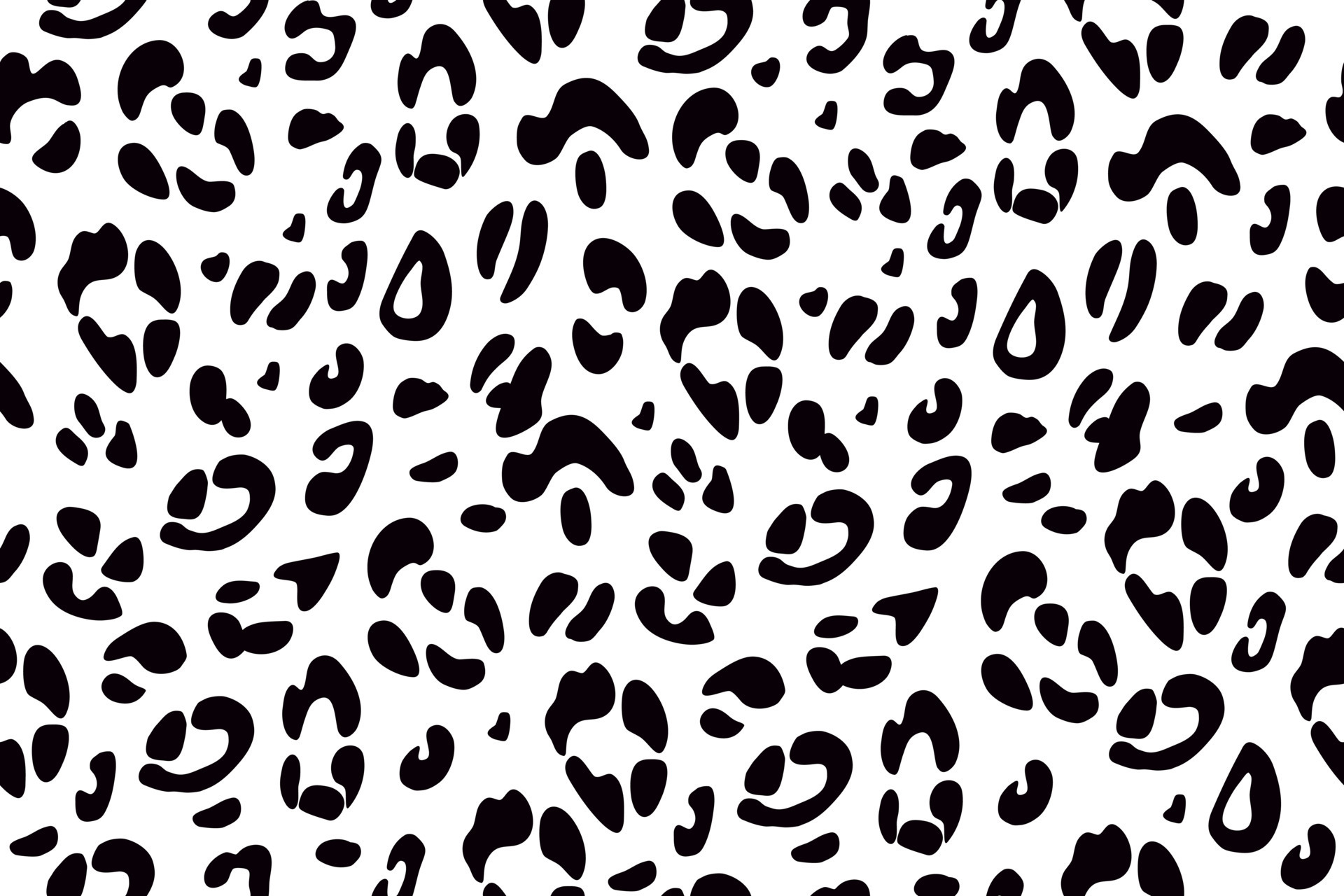 Leopard black and white seamless pattern. Animalistic print. Vector