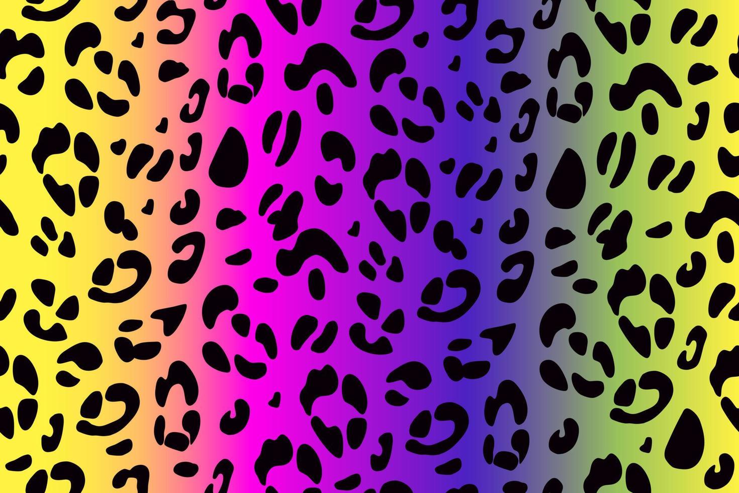 Leopard seamless background. Rainbow colors. Bright print. Vector illustration