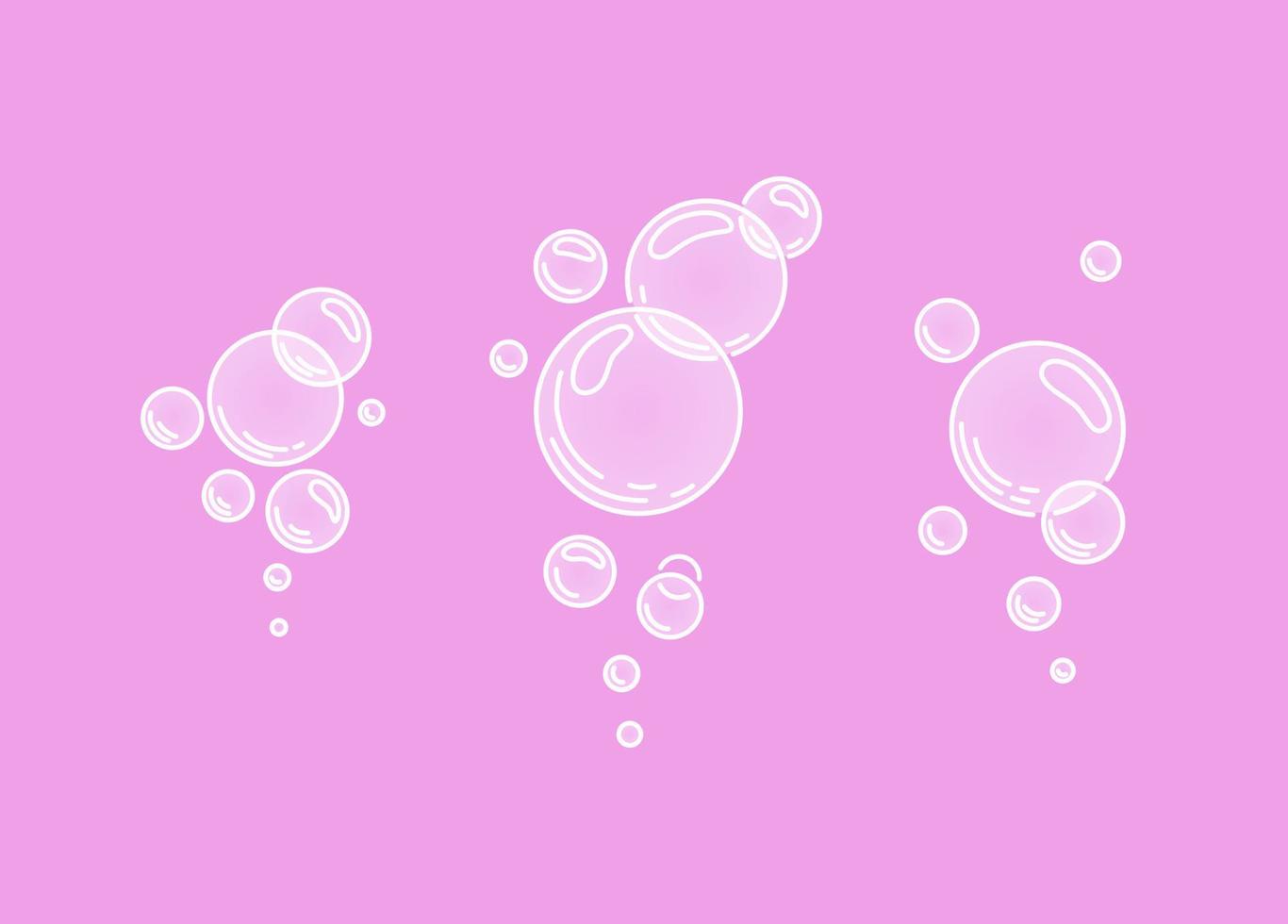 Bubbles.Fizzing air or water bubbles on pink background. Fizzy sparkles. Gum. Vector cartoon illustration. Vector illustration