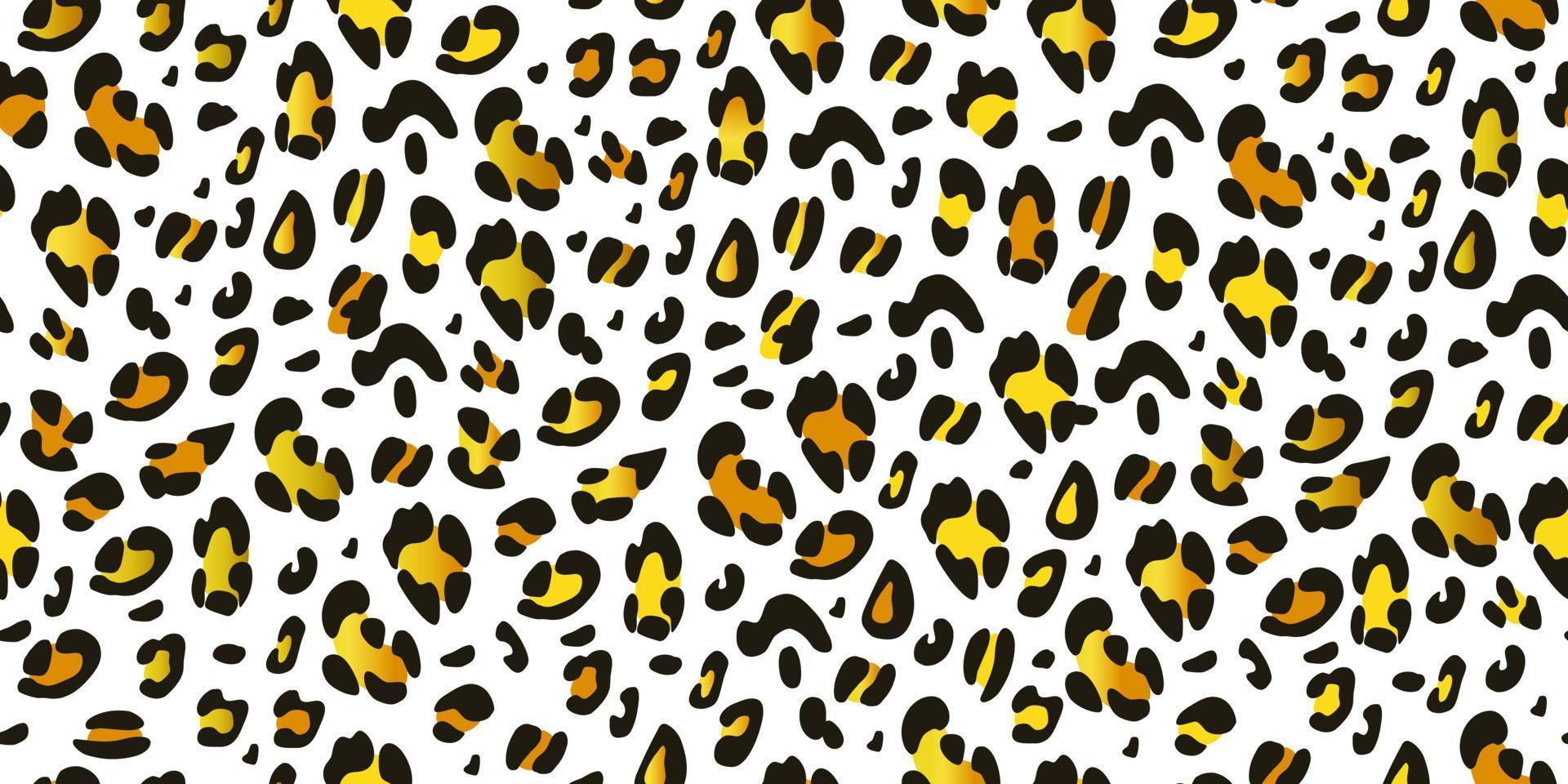 patrón abstracto sin costuras de leopardo dorado de moda sobre un fondo blanco.para el diseño de estampados de moda, textiles, cubiertas, envolturas, papel tapiz. piel de un animal guepardo salvaje con una textura dorada. vector