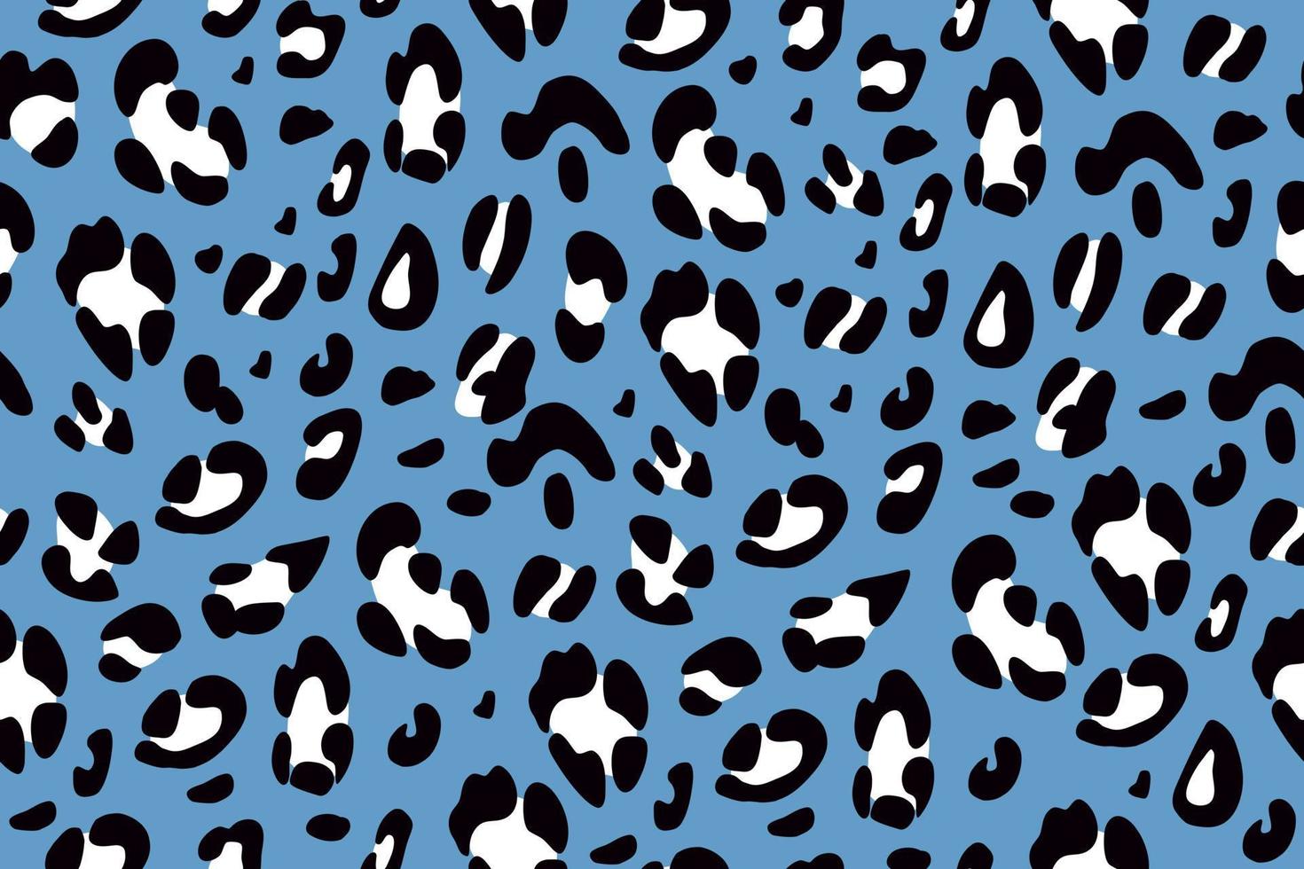 patrón sin costuras de leopardo sobre un fondo azul. estampado animal para ropa. fondo vectorial dibujado a mano. vector