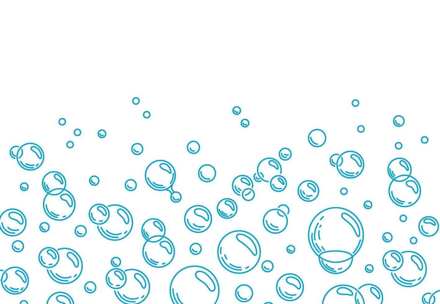 Blue bubbles of carbonated drink, medicine, oxygen, water.Soap bubbles. Outline. Vector illustration isolated background