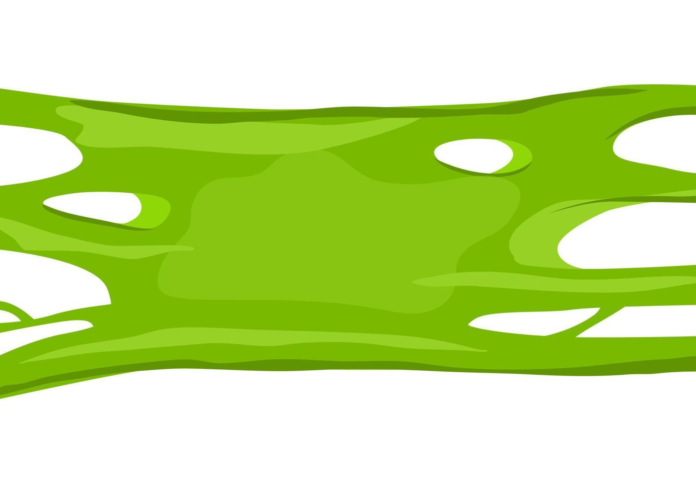 Green slime stretches. Chewing gum. Vector cartoon background.