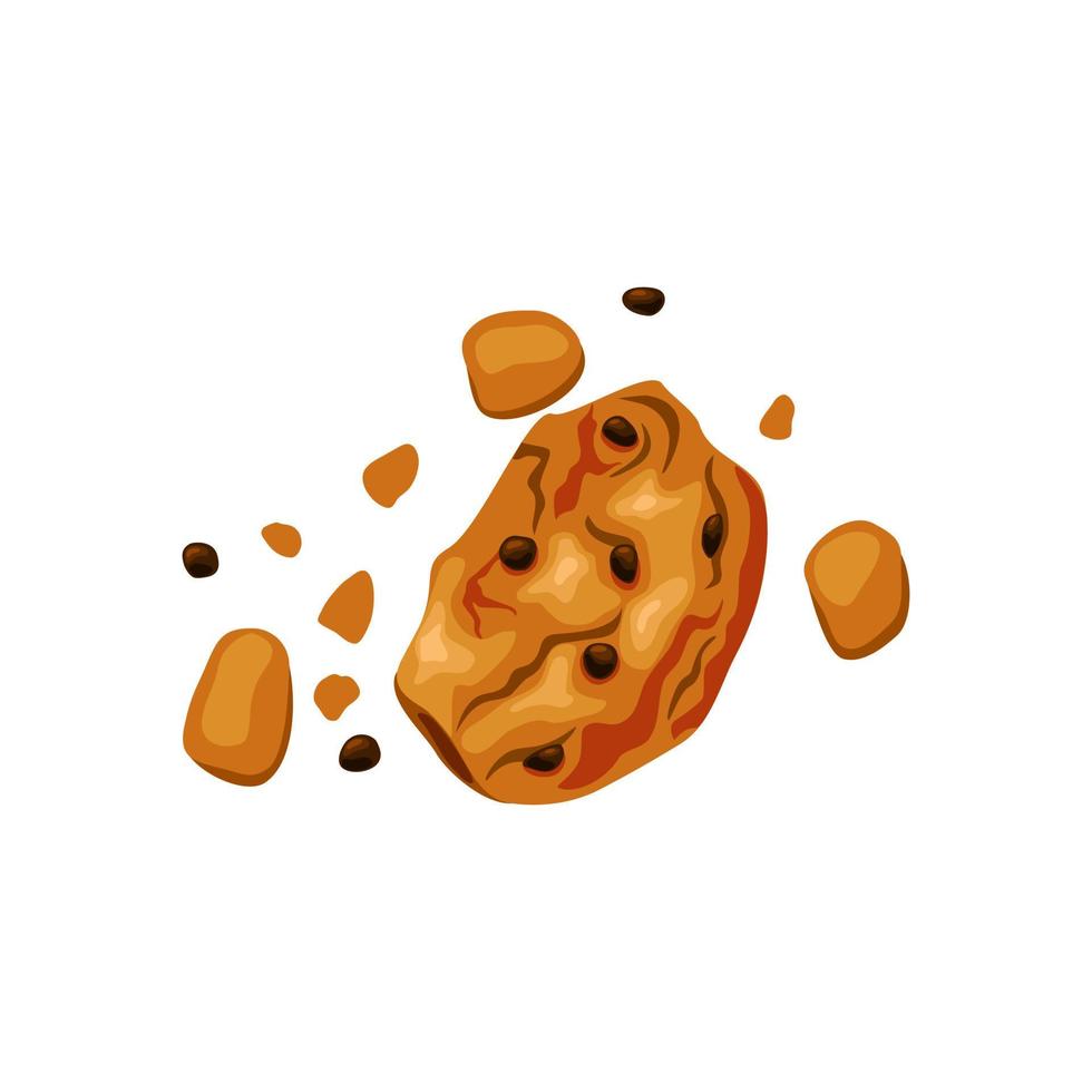 galletas mordidas con patrones sin fisuras de chispas de chocolate. deliciosos pasteles caseros. fondo de dibujos animados vectoriales. vector