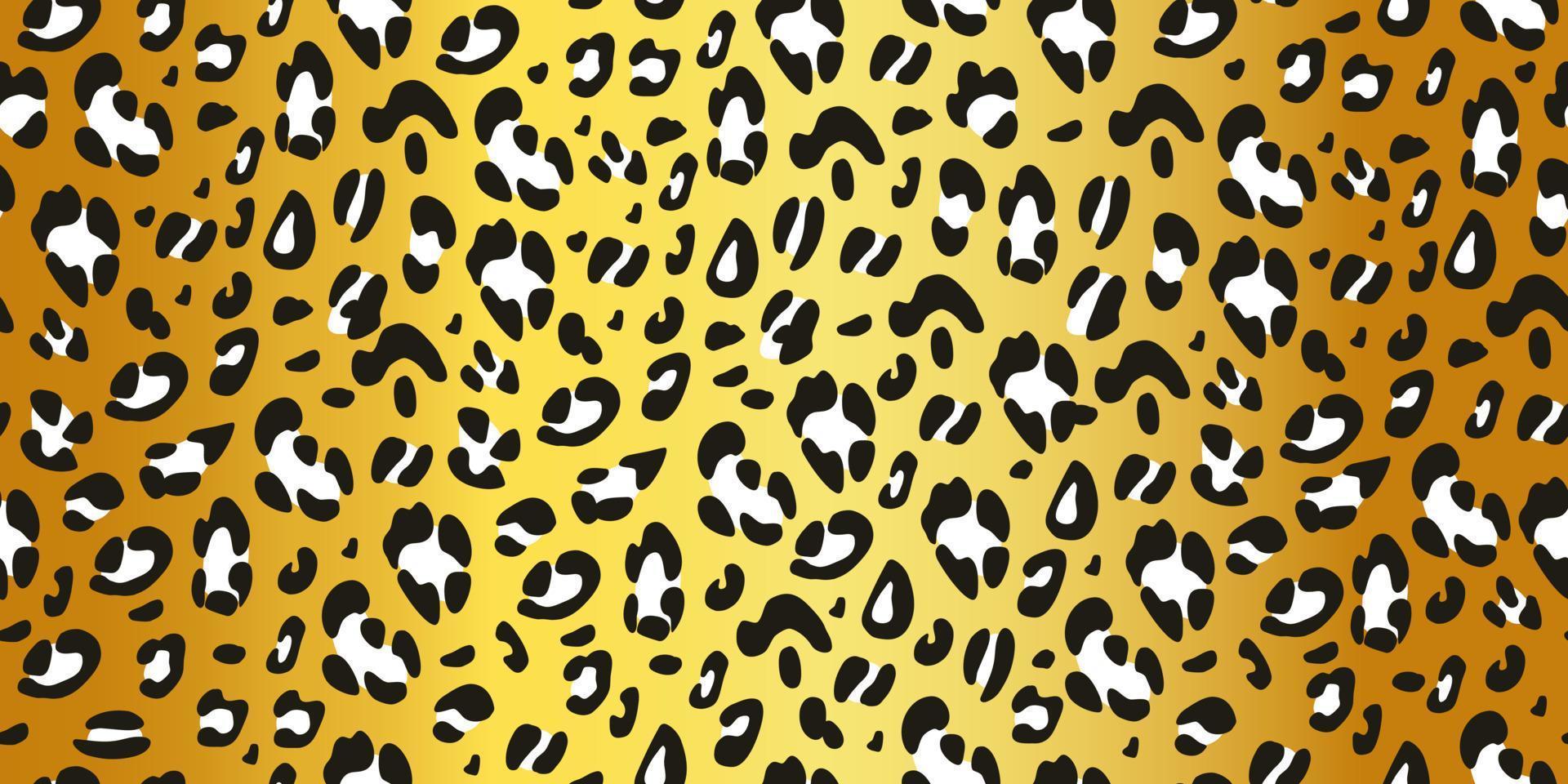 textura de leopardo sobre un fondo dorado. patrón animal sin fisuras. ilustración vectorial dibujada a mano vector