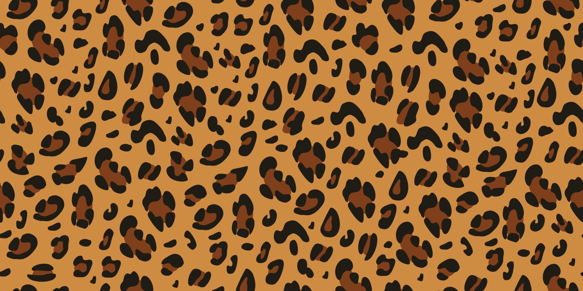 Leopard seamless pattern. Animalistic print for fabric, paper. Vector hand-drawn background.