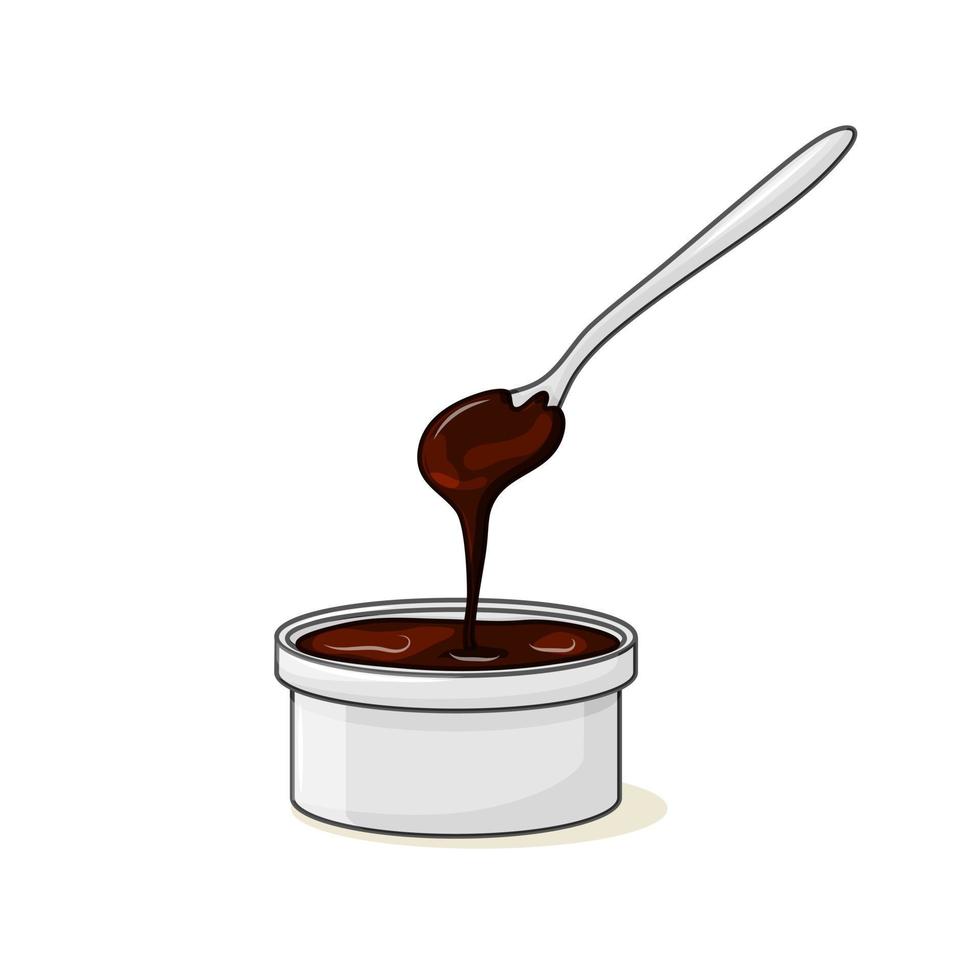 tazón de chocolate caliente vector