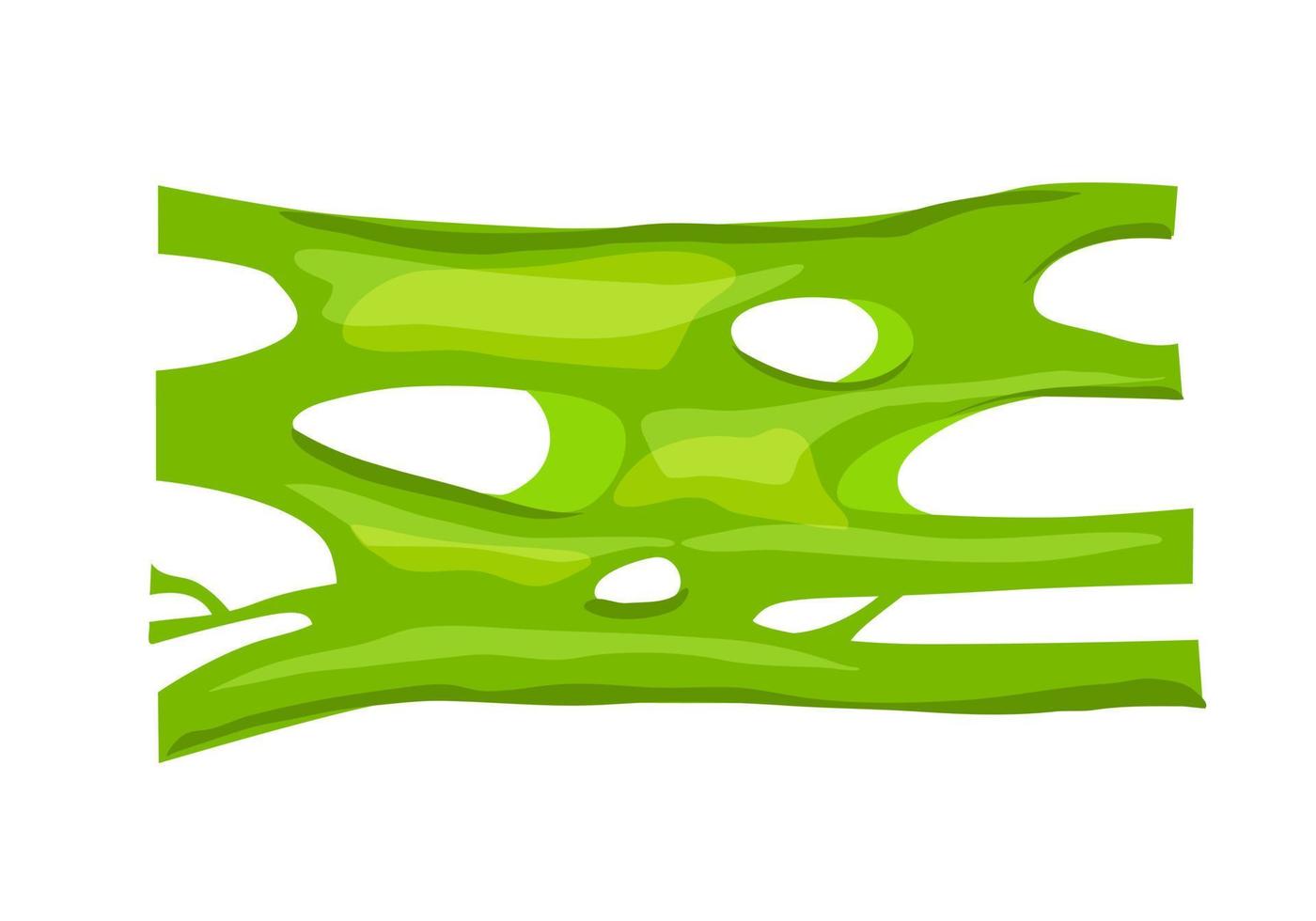 Green slime stretches. Chewing gum. Vector cartoon background.