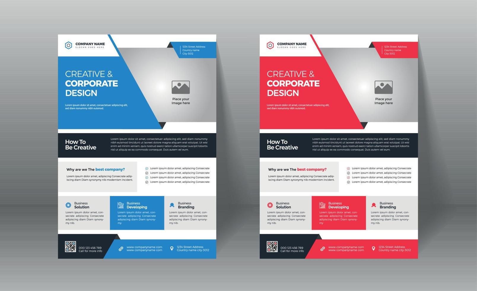 New Modern Corporate Business Flyer Template Free Vector