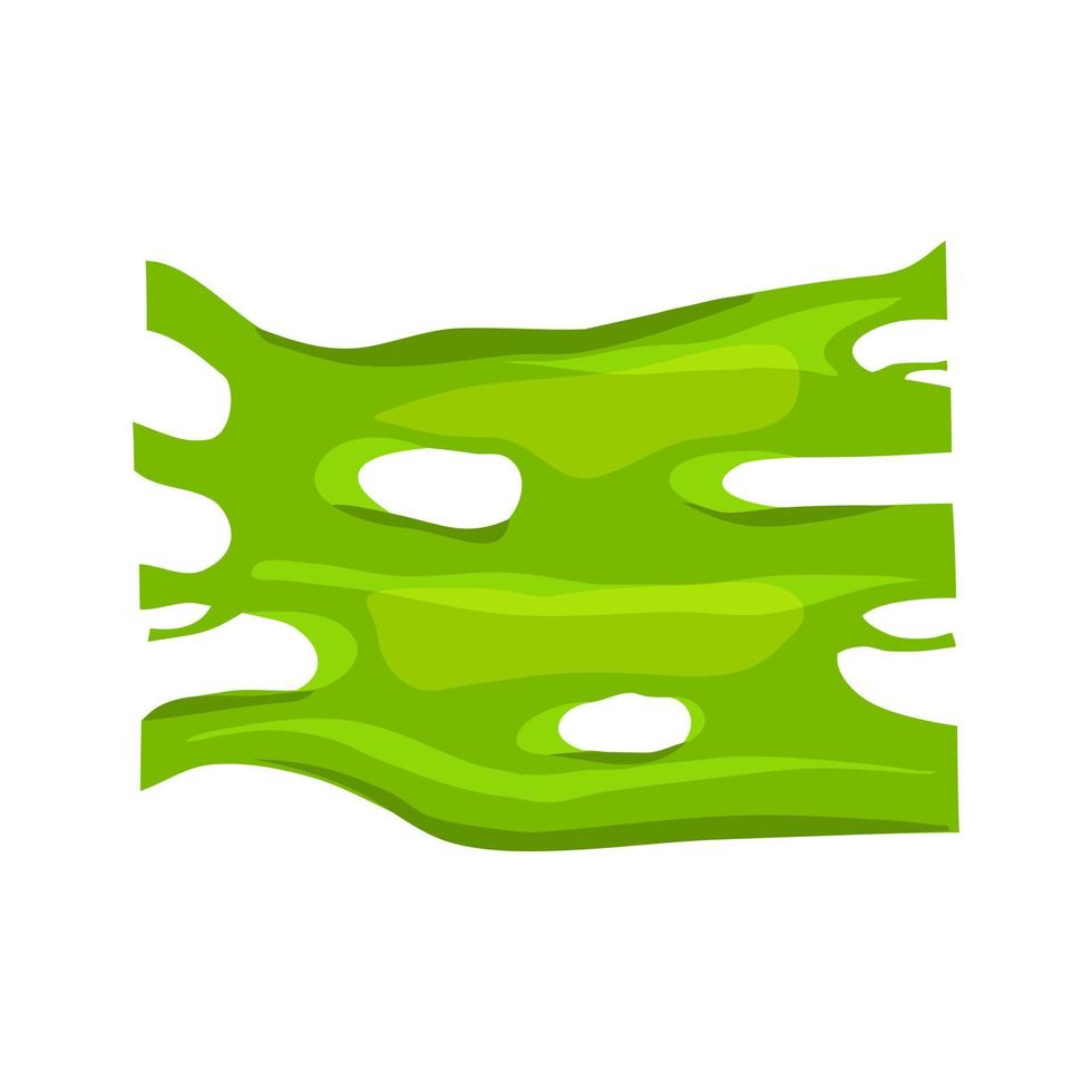 Green slime stretches. Chewing gum. Vector cartoon background.