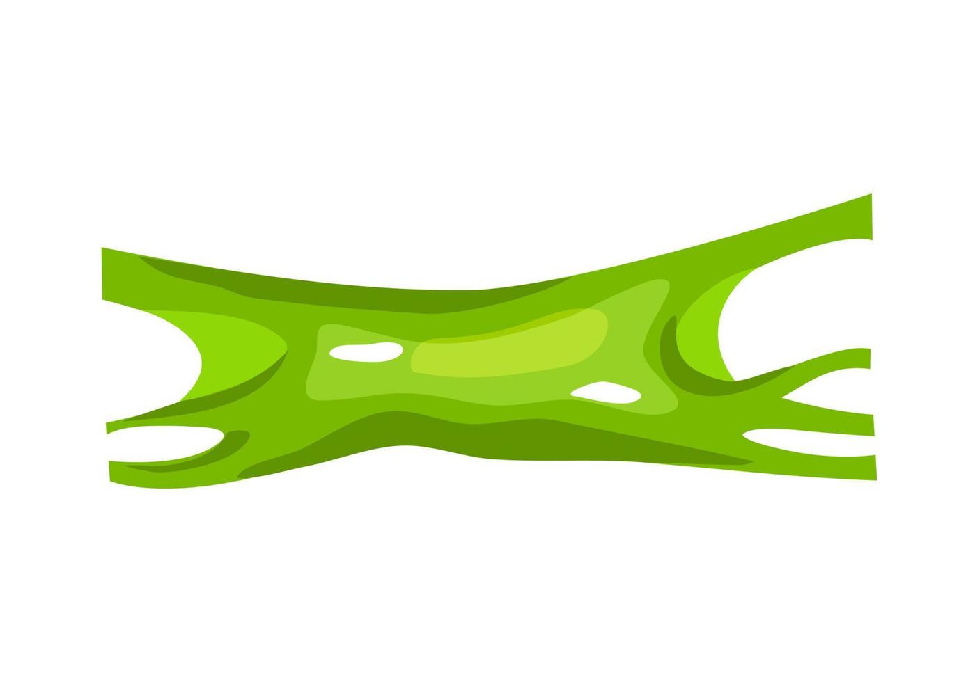 Green slime stretches. Chewing gum. Vector cartoon background.