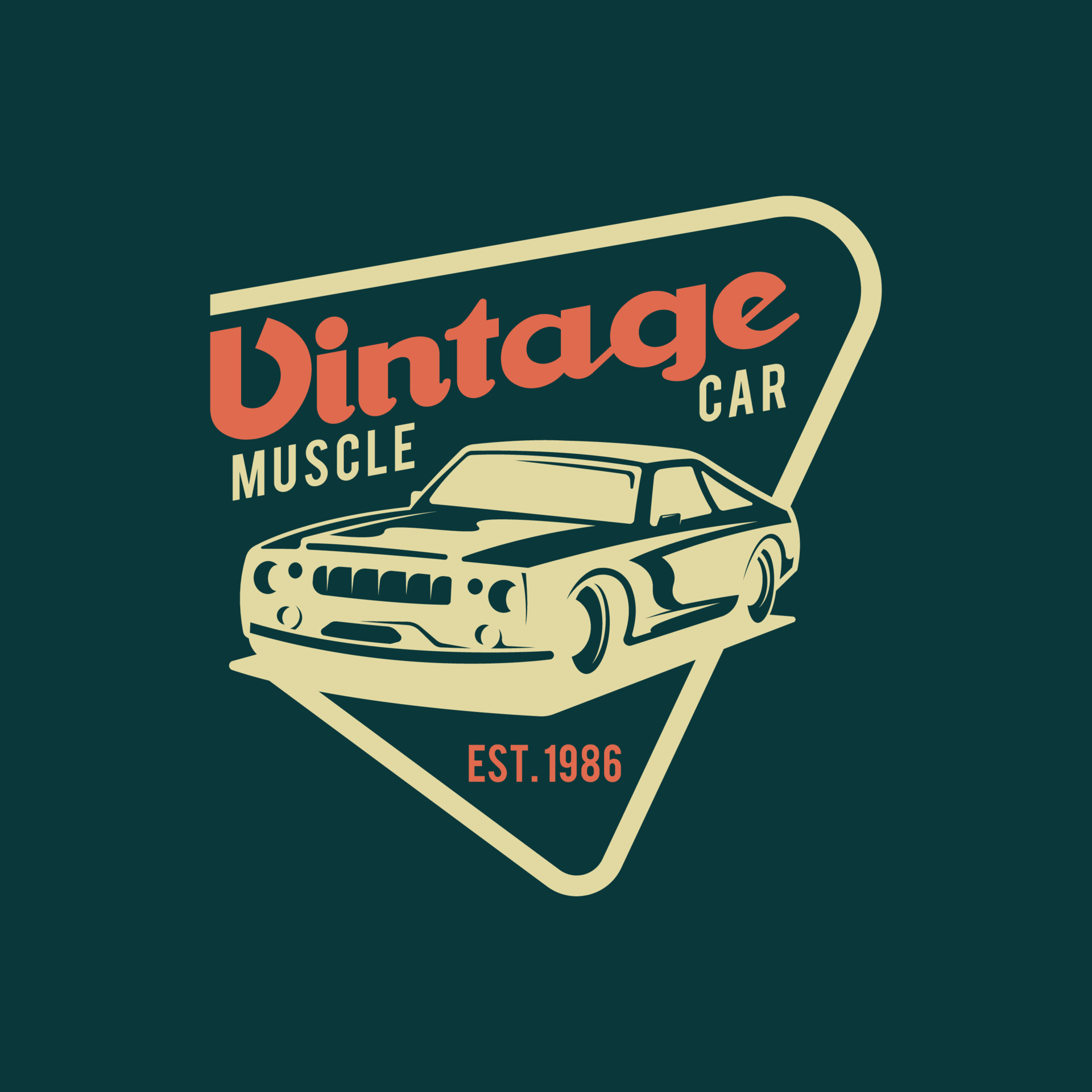 Retro Car Logo Design Concept Vector 7744484 Vector Art at Vecteezy