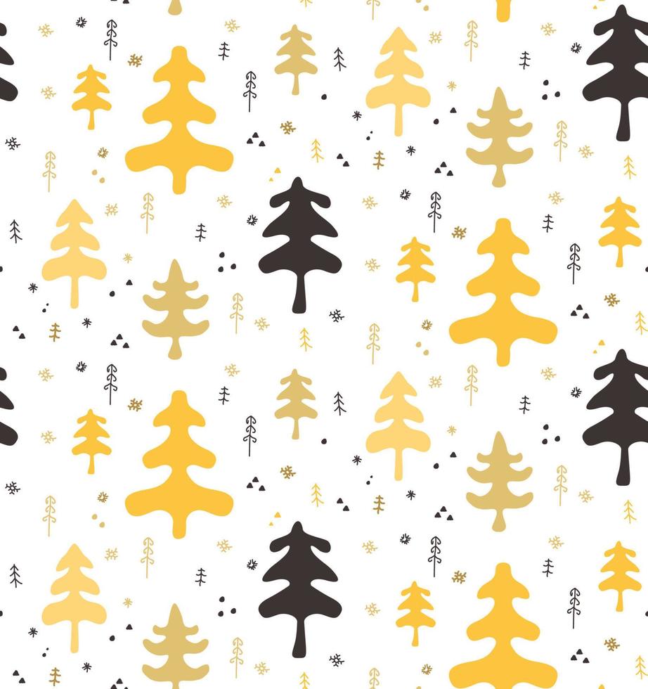 patrón sin costuras de invierno con árboles de navidad en estilo escandinavo. decoración festiva de vector para tela y papel. concepto de diseño de impresión de tela.