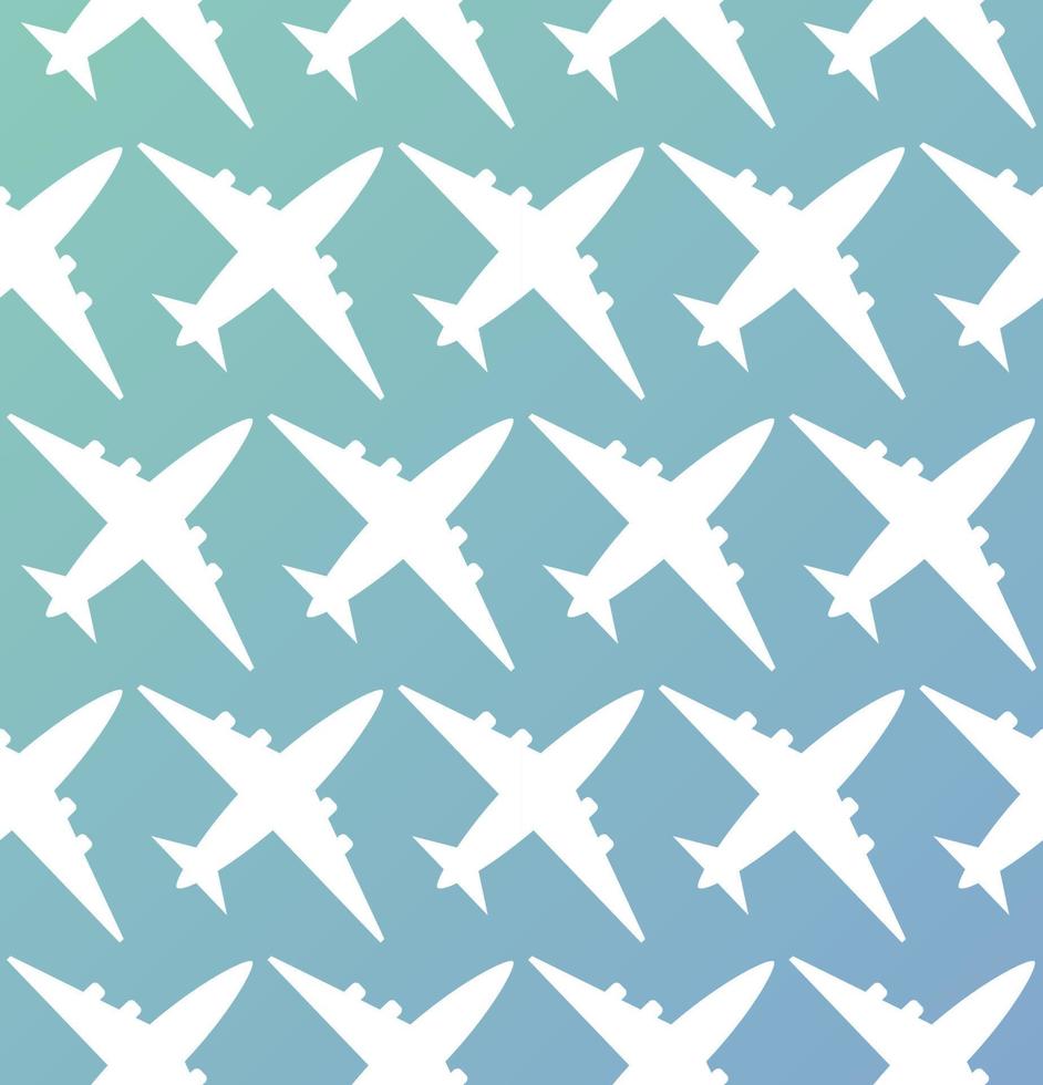 Seamless pattern with plane. Passenger airliner. Flat vector illustration. Print concept for textile fabrics and wrapping paper.